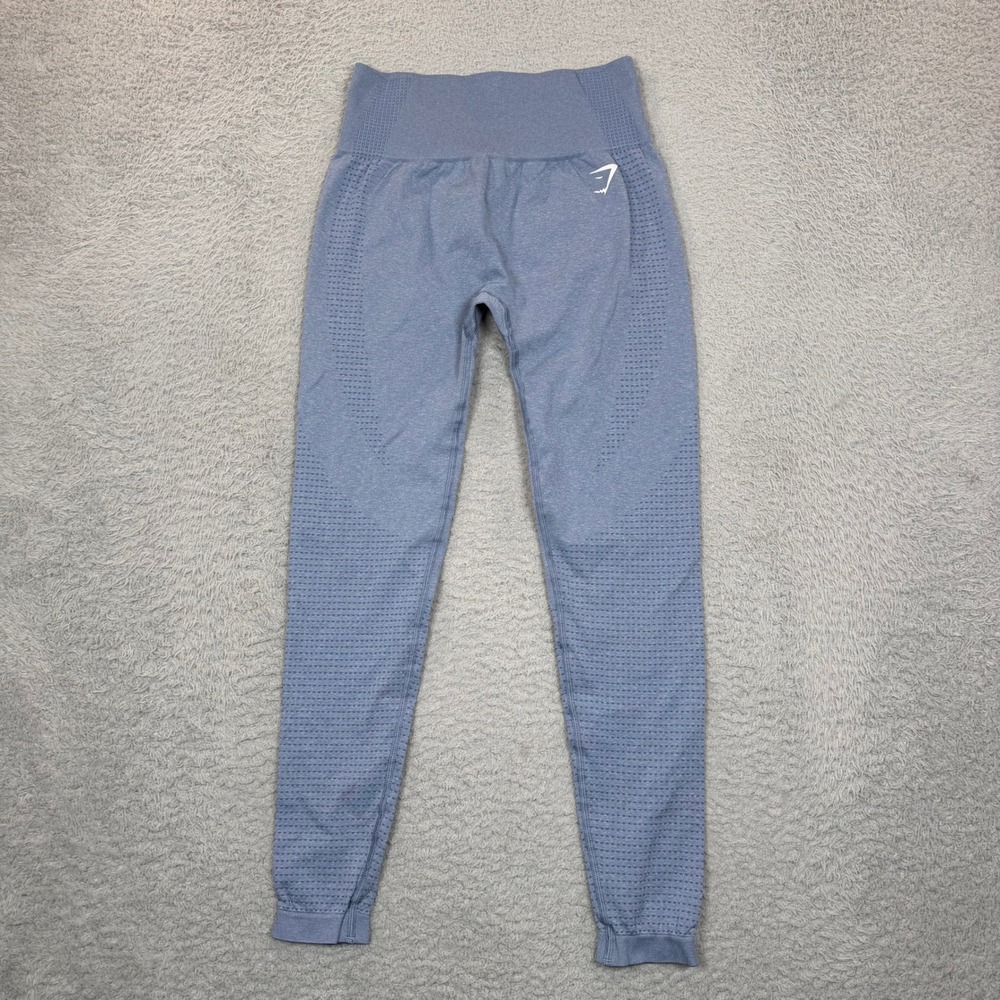 Gymshark Energy+ Seamless Leggings Blue Marl High Waisted Eyelet Small